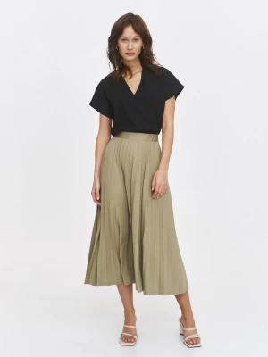 Plisowana spódnica z atłasową gumą w pasie Top Secret
