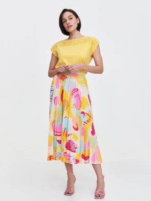 Plisowana spódnica z pastelowym printem Top Secret