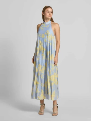 Plisowana sukienka casualowa z wzór na całej powierzchni model 'GALLO' MAX&Co.