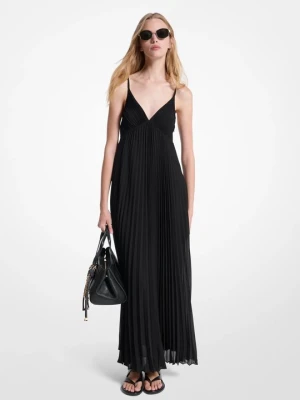 Plisowana sukienka maxi z żorżety Michael Kors CZARNY (Czarny)