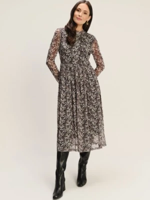 Plisowana sukienka midi z printem Greenpoint