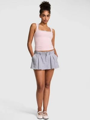 PINK Plisowane spódnico-szorty Campus Fleece Victoria's Secret Szary