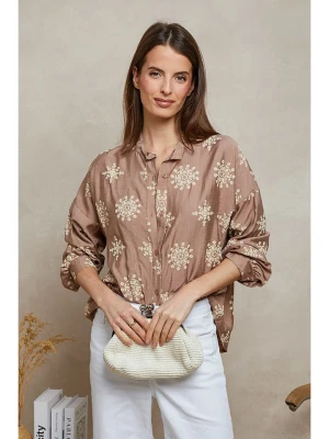 Plume Bluzka "Tidji" w kolorze jasnobrązowym rozmiar: L