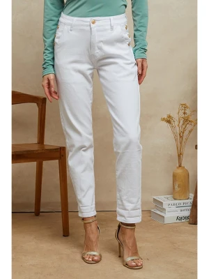 Plume Dżinsy "Timeo" - Tapered fit - w kolorze białym rozmiar: S