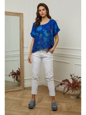 Plume Lniana bluzka "Cantik" w kolorze niebieskim rozmiar: XL