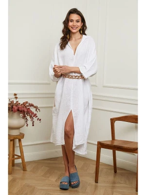 Plume Lniana sukienka "Dyana" w kolorze białym rozmiar: L
