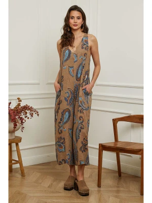 Plume Lniany kombinezon "Clarina" w kolorze karmelowym rozmiar: L