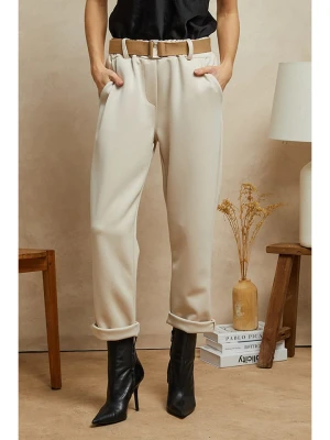 Plume Spodnie "Lavi" w kolorze beżowym rozmiar: M