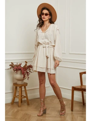Plume Sukienka "Bichi" w kolorze beżowo-białym rozmiar: M