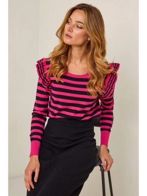 Plume Sweter "Abiel" w kolorze różowo-czarnym rozmiar: L