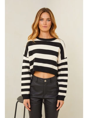 Plume Sweter "Abiona" w kolorze kremowo-czarnym rozmiar: S