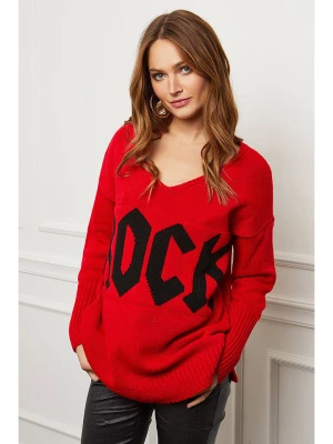 Plume Sweter "Azel" w kolorze czerwonym rozmiar: L