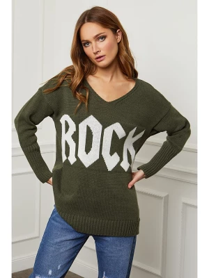 Plume Sweter "Azel" w kolorze khaki rozmiar: S