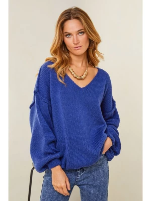 Plume Sweter "Dagan" w kolorze niebieskim rozmiar: L