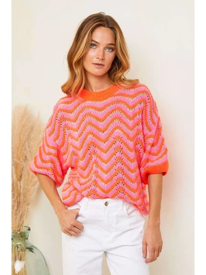 Joséfine Sweter "Daylan" w kolorze różowo-pomarańczowym rozmiar: M