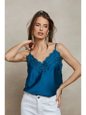 Plume Top "Agar" w kolorze niebieskim rozmiar: S