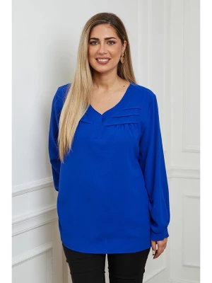 Plus Size Company Bluzka "Bedina" w kolorze niebieskim rozmiar: 54