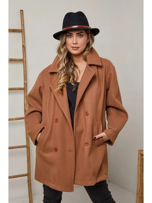 Plus Size Company Płaszcz przejściowy "Bristol" w kolorze karmelowym rozmiar: 42