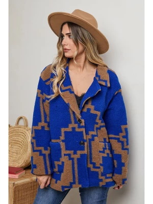 Plus Size Company Płaszcz zimowy "Isaya" w kolorze niebiesko-beżowym rozmiar: 40