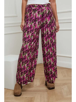 Plus Size Company Spodnie "Douam" w kolorze fioletowo-zielono-beżowym rozmiar: 48