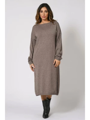Plus Size Company Sukienka "Jorel" w kolorze szarobrązowym rozmiar: 44