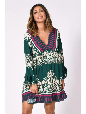 Plus Size Company Sukienka "Sibyl" w kolorze zielono-kremowym rozmiar: 42