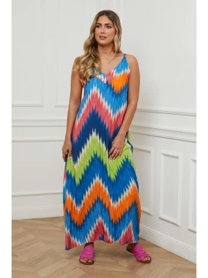 Plus Size Company Sukienka w kolorze niebieskim ze wzorem rozmiar: 48