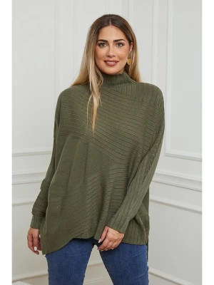 Plus Size Company Sweter "Bastos" w kolorze khaki rozmiar: 46