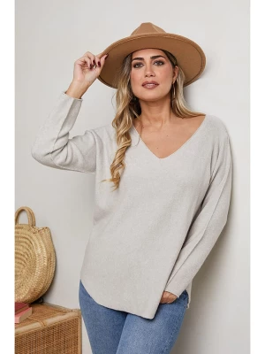 Plus Size Company Sweter "Calone" w kolorze kremowym rozmiar: 48