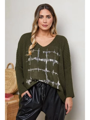 Plus Size Company Sweter "Chris" w kolorze khaki rozmiar: 50