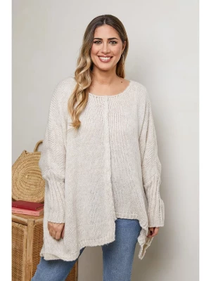 Plus Size Company Sweter "Cluz" w kolorze kremowym rozmiar: 44