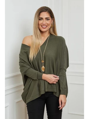Plus Size Company Sweter "Cora" w kolorze khaki rozmiar: 44