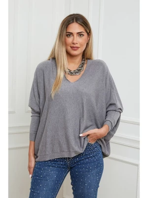 Plus Size Company Sweter "Cora" w kolorze szarym rozmiar: 46