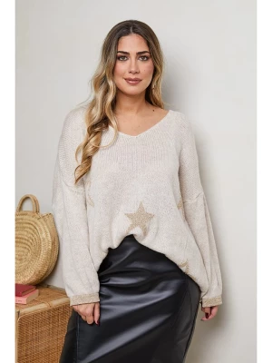Plus Size Company Sweter "Corry" w kolorze kremowym rozmiar: 48