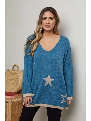Plus Size Company Sweter "Corry" w kolorze niebieskim rozmiar: 46