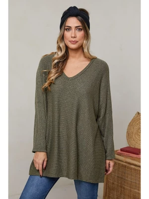 Plus Size Company Sweter "Daliah" w kolorze khaki rozmiar: 48