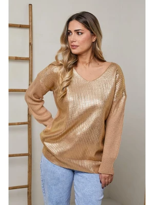 Plus Size Company Sweter "Danno" w kolorze karmelowo-złotym rozmiar: 50