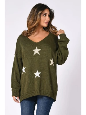 Plus Size Company Sweter "Louisie" w kolorze khaki rozmiar: 40/42