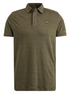 PME Legend Lniana koszulka polo w kolorze khaki rozmiar: XL