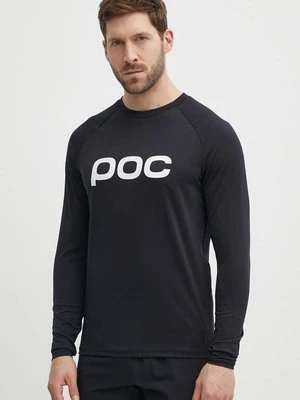 POC longsleeve rowerowy kolor granatowy z nadrukiem