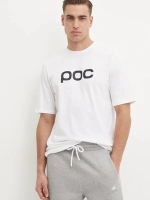 POC t-shirt bawełniany męski kolor biały z nadrukiem 61650