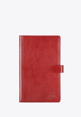 Podkładka pod dokumenty skórzana z klipsem i okładką czerwona Wittchen