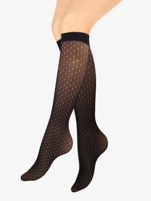 Podkolanówki damskie kabaretki w groszki – Charly F29 MARILYN