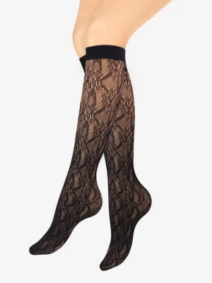Podkolanówki damskie kabaretki z koronkowym wzorem – Charly F30 MARILYN