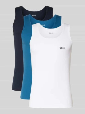 Podkoszulka o kroju slim fit z czystej bawełny w zestaw 3 szt. model 'ONE' Boss