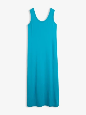 Podkreślająca figurę sukienka z dżerseju BonPrix niebieski