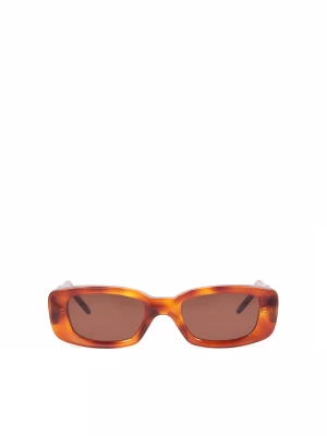 Podłużne okulary przeciwsłoneczne z brązową oprawką Kazar