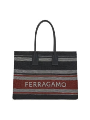 Podpisowa torba Tote z logo Jacquard Salvatore Ferragamo