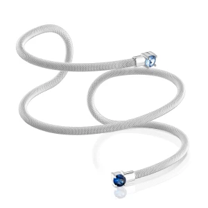 Podwójna Bransoleta Ze Srebra I Laboratoryjnie Hodowanych Kamieni Szlachetnych Tous Mesh Lgg - Tous