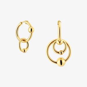 Podwójne Okrągłe Kolczyki Plump Wykonane Ze Srebra Vermeil - Tous